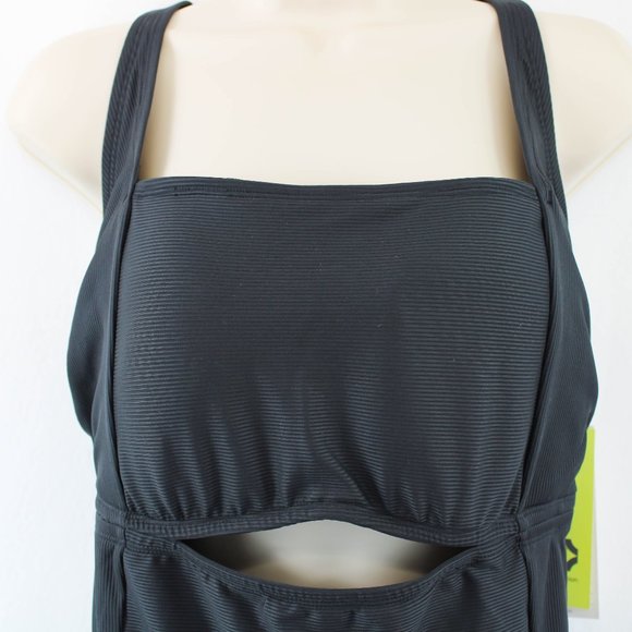 All in Motion One Piece Swimsuit. Size 20W. Black Rib Knit Adjustable Strap NWT - Picture 6 of 7